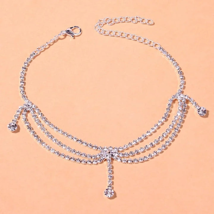 Boho Rhinestone Anklet: Beach Chic Wholesale Jewelry