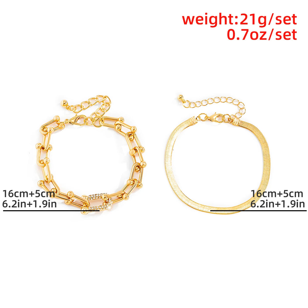 Heavy Metal Bangle: Trendy Gold Color Statement Bracelet