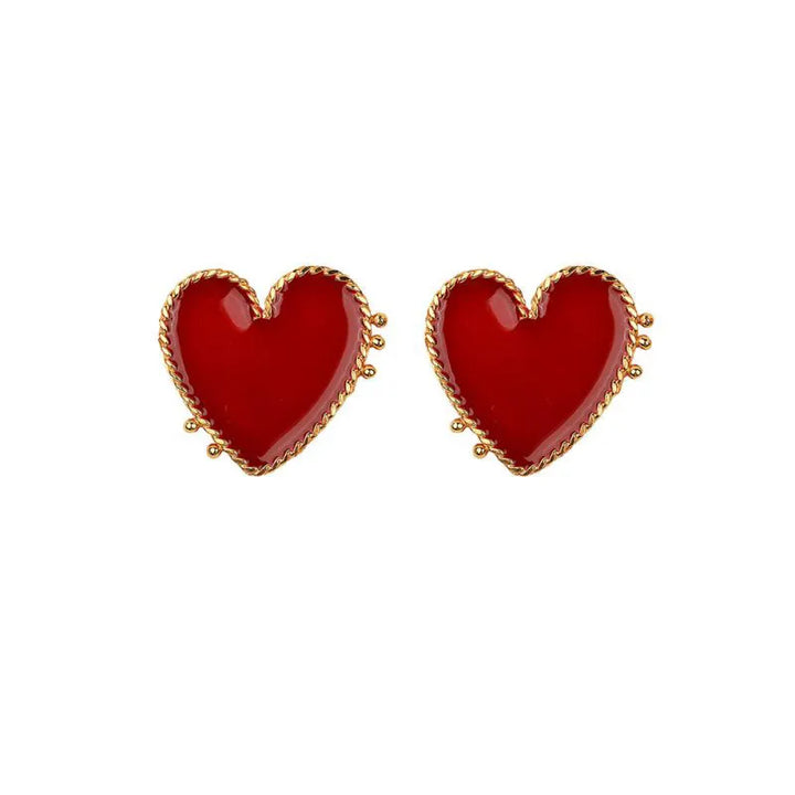 Glamourous Heart Statement Earrings: Wedding & Parties