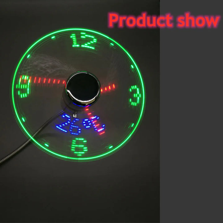 Multi-Functional USB Clock Fan with Temperature Display and Night Light