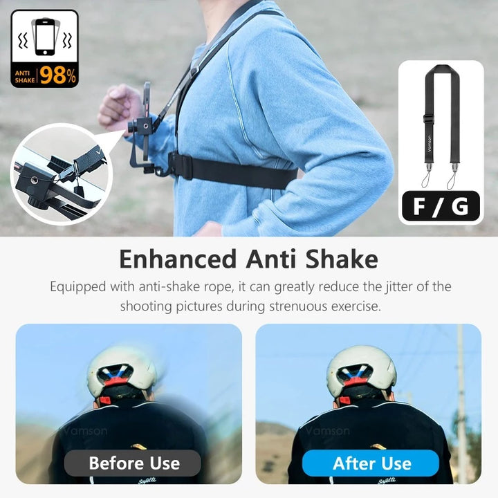 Phone Mount Chest Harness for Action Cameras