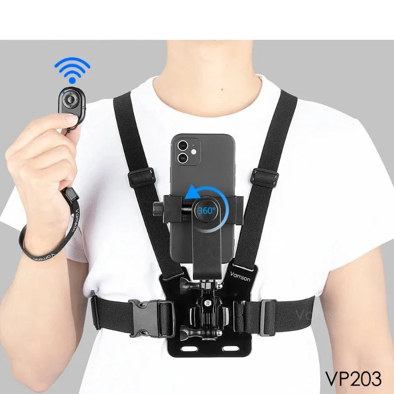 Phone Mount Chest Harness for Action Cameras