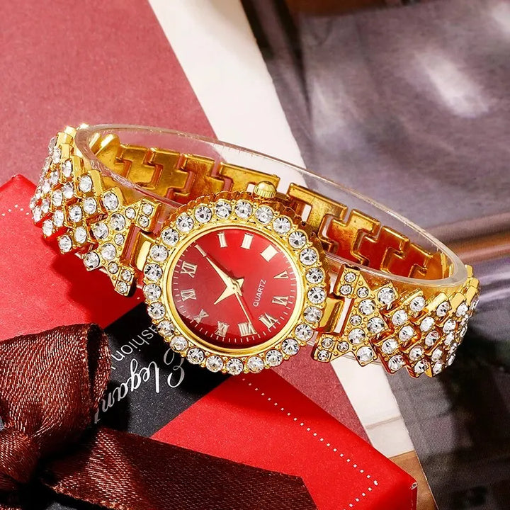 Golden Elegance: Luxury Jewelry Set Watches for Women