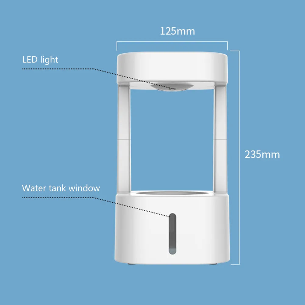 Anti-gravity Water Drop Humidifier with LED Night Light