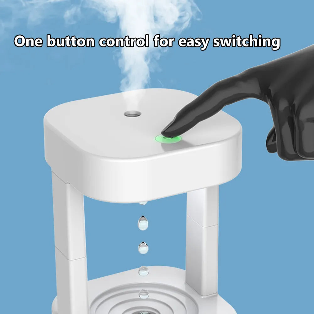 Anti-gravity Water Drop Humidifier with LED Night Light