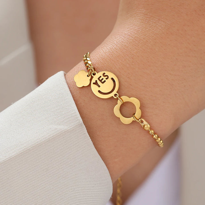 Chic Stainless Bracelet: Elephant, Smiley, Infinity Charms