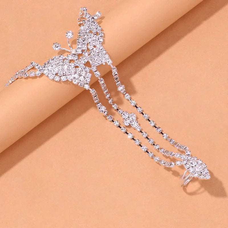 Rhinestone Butterfly Anklet: Beach Chic Foot Jewelry